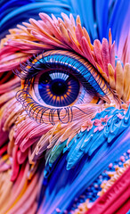 close up of colorful eye