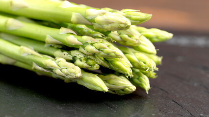 Fresh green asparagus before cooking