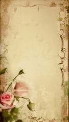 vintage background with rose, Postcard design