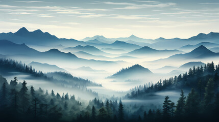 Stunning mountains, panoramic peaks PPT background