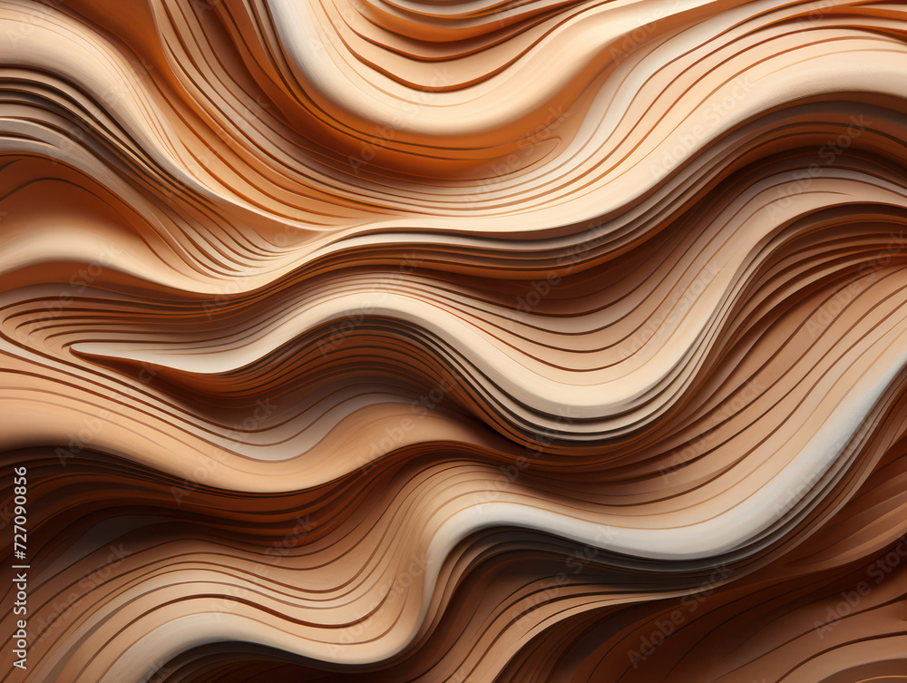 Poster flowing curves on a shimmering abstract background: a vibrant wave of light and texture