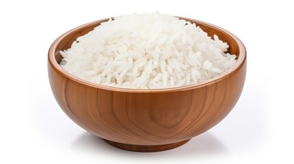 bowl of rice isolated on white background
