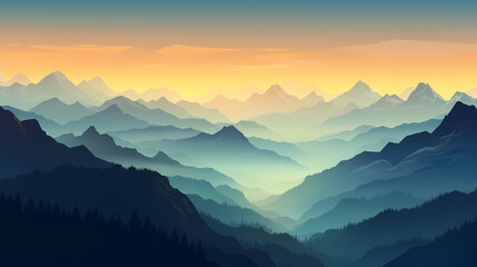 Fototapeta premium Stunning mountains, panoramic peaks PPT background