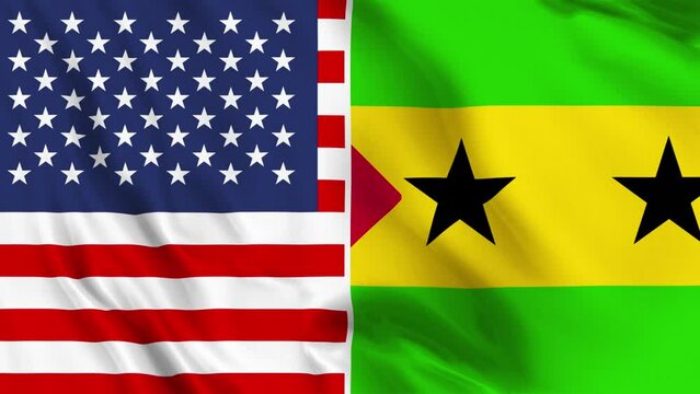 USA and Sao Tome and Principe Flag Loop
