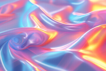 Obraz premium Holographic Neon background ,Colorful psychedelic Abstract. Pastel color waves for Background
