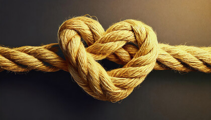 natural rope with heart knot
