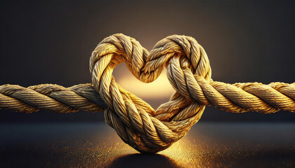 natural rope with heart knot - 727094053