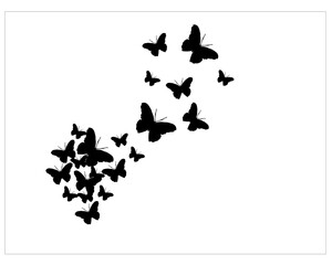 butterflies flying shape vector design