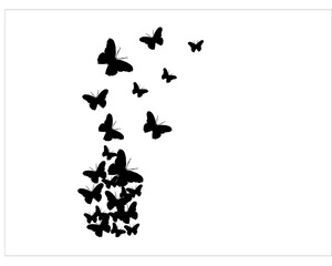 butterflies flying shape vector design