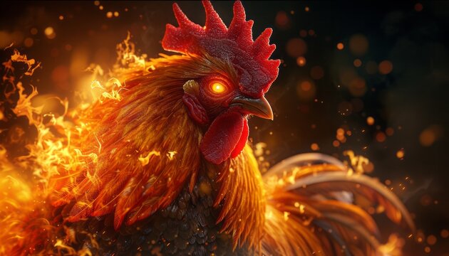 Rooster fire - Powered by Adobe