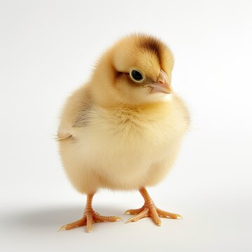 One small chicken on a white background