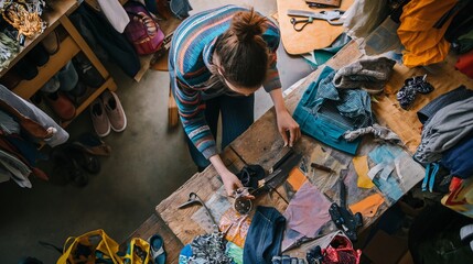 Repair and repurpose old clothing, shoes and furniture to create new functional items.