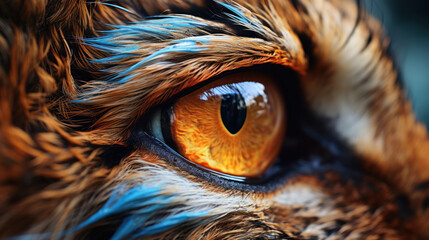 A macro shot of a leopard's eyes, the predator on the hunt, generative AI