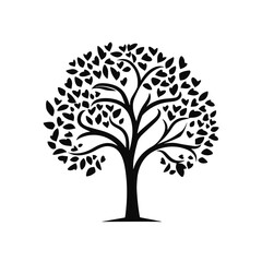 silhouette of a tree, vector isolated design, icon style