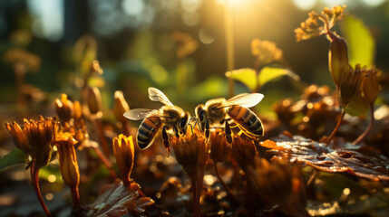 A Buzzing Symphony: Exploring the Vibrant World of Insects in Nature's Embrace, generative AI
