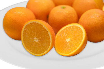oranges on a plate