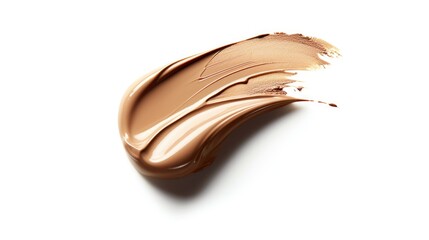 Sample of make up of liquid foundation or concealer of skin tone isolated on white background. Beauty product swatches