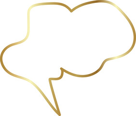 Golden speech bubble, chat, dialog, messenger