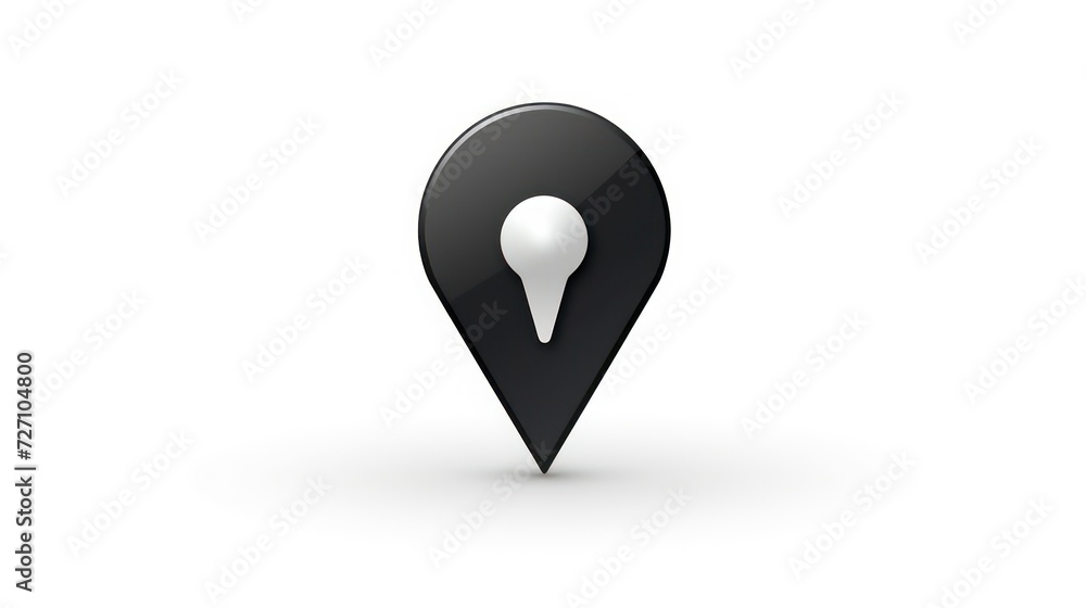 Poster black map pointer icon on white background