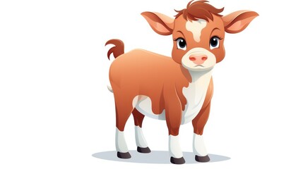 Obraz premium cow cartoon on white background