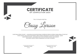 certificate of achievement template with minimal border for award diploma - obrazy, fototapety, plakaty