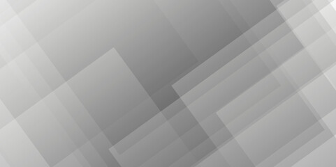 Fototapeta premium Abstract white and gray background design with layers of textured white transparent material in triangle and squares shapes. White color technology concept geometric line vector background.