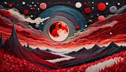Outer Space Embroidery Art