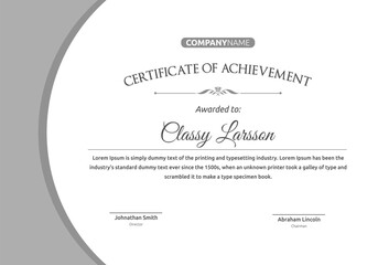 Simple Modern elegant certificate of achievement award template design illustration