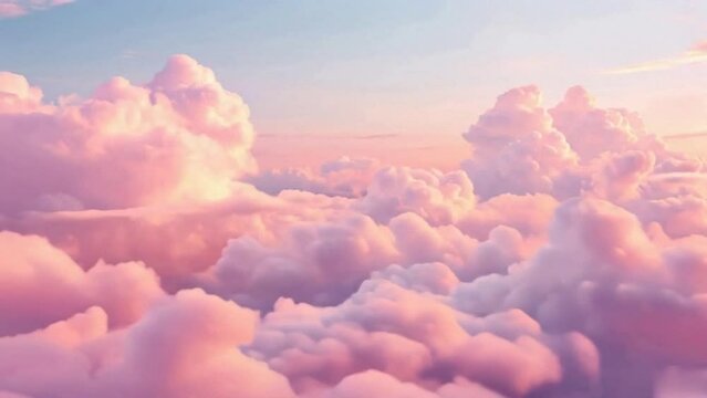 Soft paste pink clouds in the sky