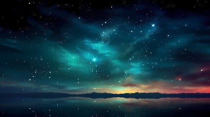 Mysterious star themed gradient background with countless twinkling stars