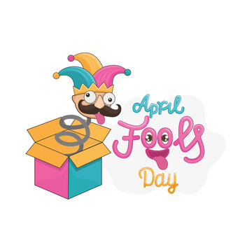 jack in the box toy fools day illustration