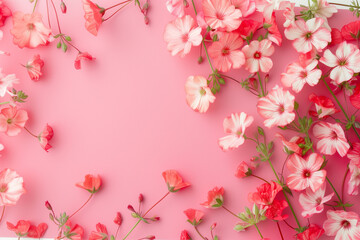 Captivating scene of beautiful flowers red pastel tone for background or backdrop with copy space