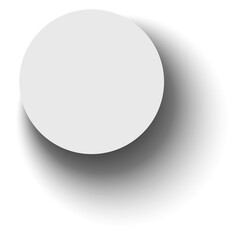 White paper circle and shadow, labels, banners, icons