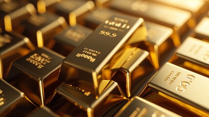 Precious shiny gold bars