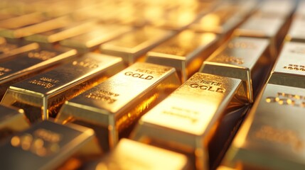 Precious shiny gold bars