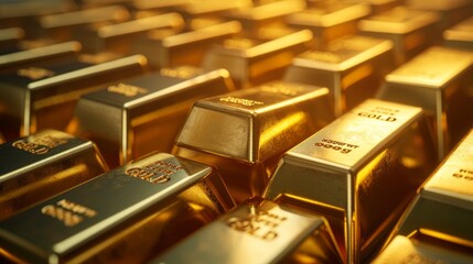 Precious shiny gold bars