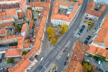 an aerial view of town vilnius