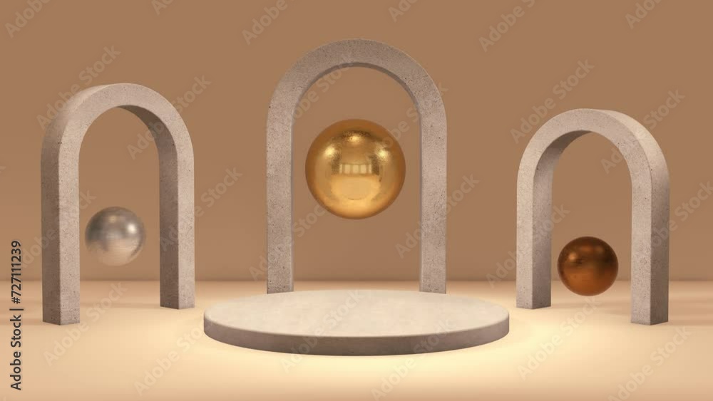 Aufkleber 3d background products display podium scene with geometric platform. background 3d rendering animati