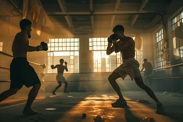 Gordijnen Kickboxing Aesthetics - Powerful Fitness and Martial Arts © Darya Pol
