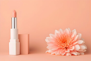 Peach Lipstick Bottle Mockup - Clean and Trendy Design