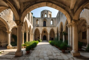 Fototapeta na wymiar cloister of the cathedral del mar