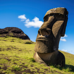 easter island moai. - obrazy, fototapety, plakaty