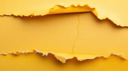 Yellow cardboard paper with torn edges creating a textured background.

