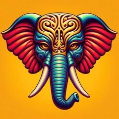 colorful elephant cartoon illustration