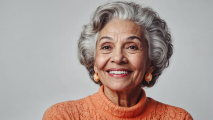 Close-up portrait of an gorgeous senior lady - obrazy, fototapety, plakaty