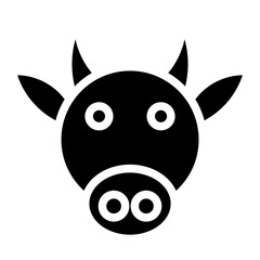 Cow, farm animal icon.