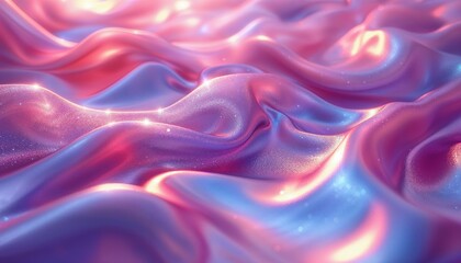 Obraz premium A digital abstract texture representing a glittering soft holographic effect with a smooth, flowing appearance