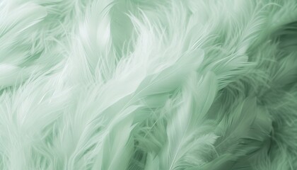 Whispers of Serenity: Pastel Green Goose Feathers in a Velvety Symphony