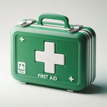 first aid box on white
