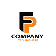 F P Logo design. Abstract letter F and P logotype. Modern logo idea sign. 